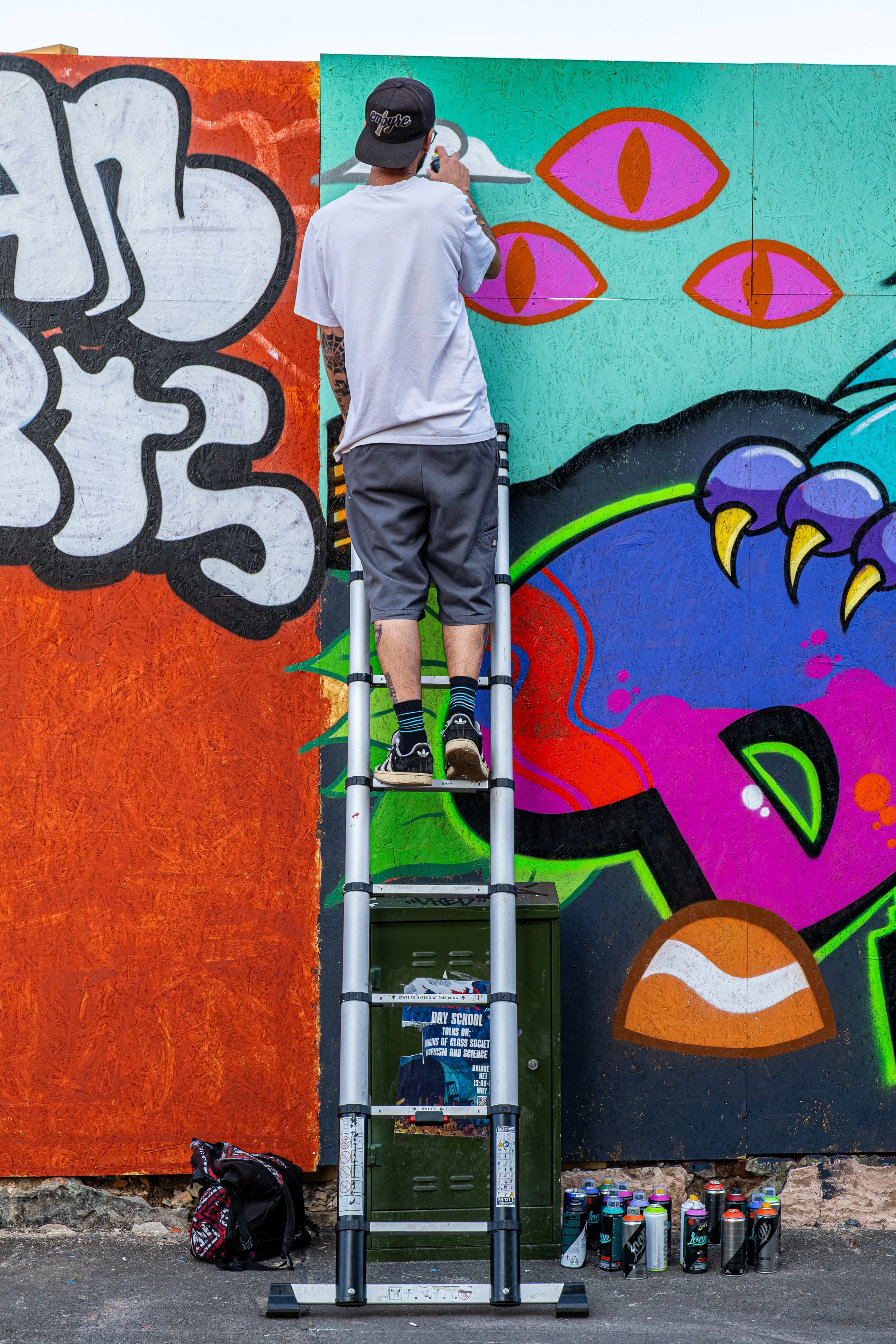 Spray artist at work in the North East.