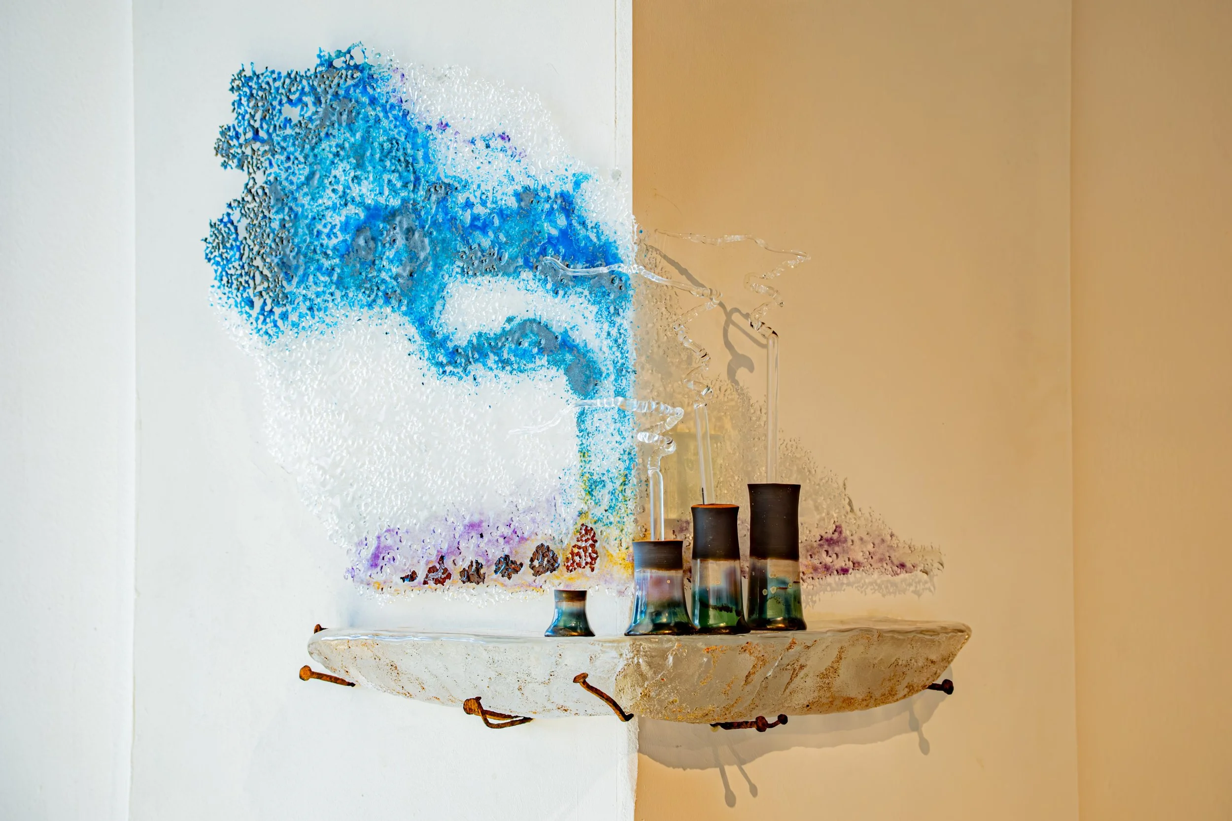 Glass artwork by a North East artist photographed on display in Sunderland.