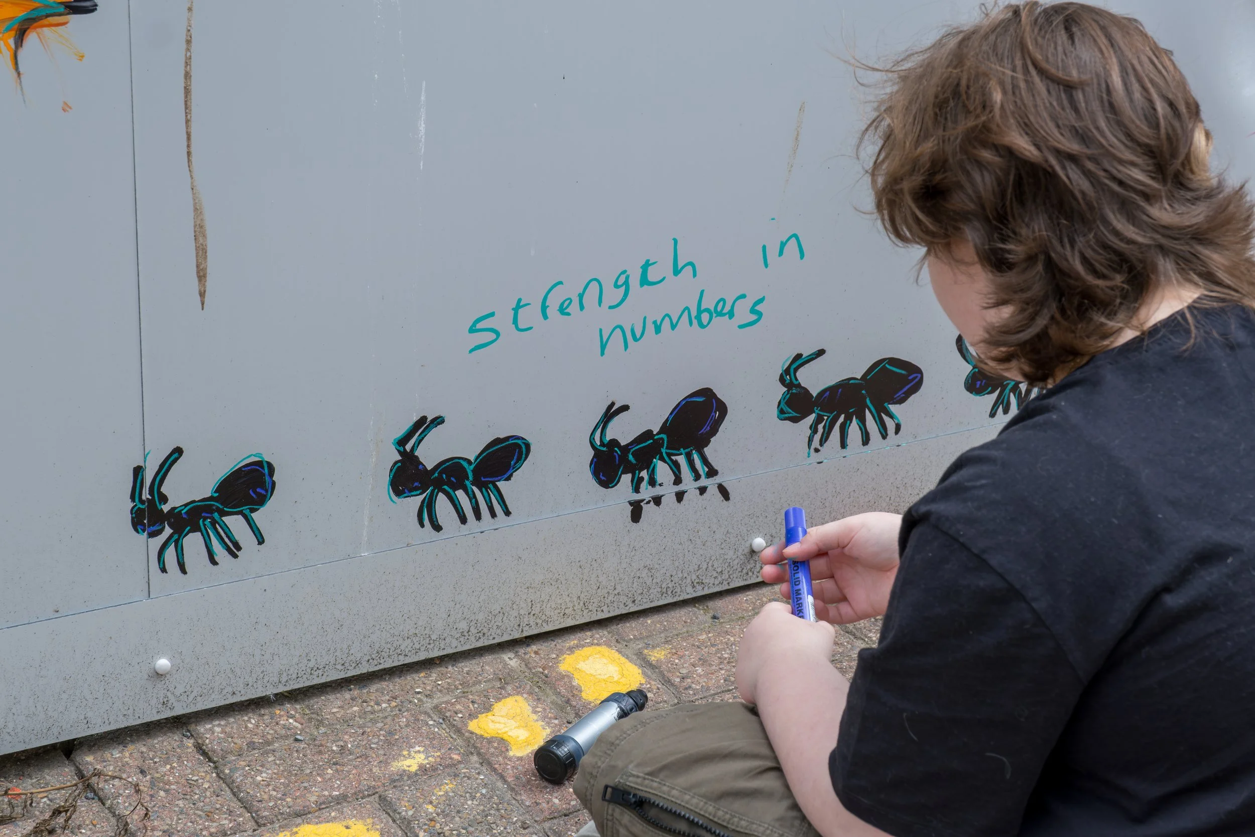 North East artist photographed during an arts event in Sunniside, Sunderland.