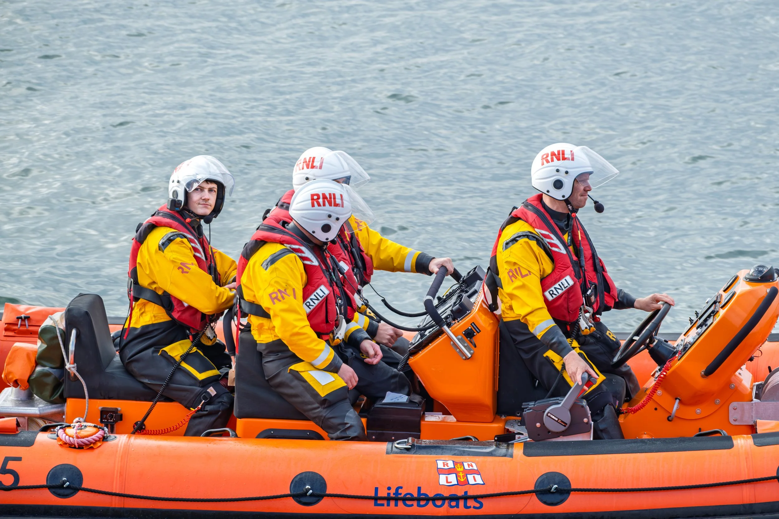 RNLI volunteers documented at Sunderland Marina as part of a photographic series.