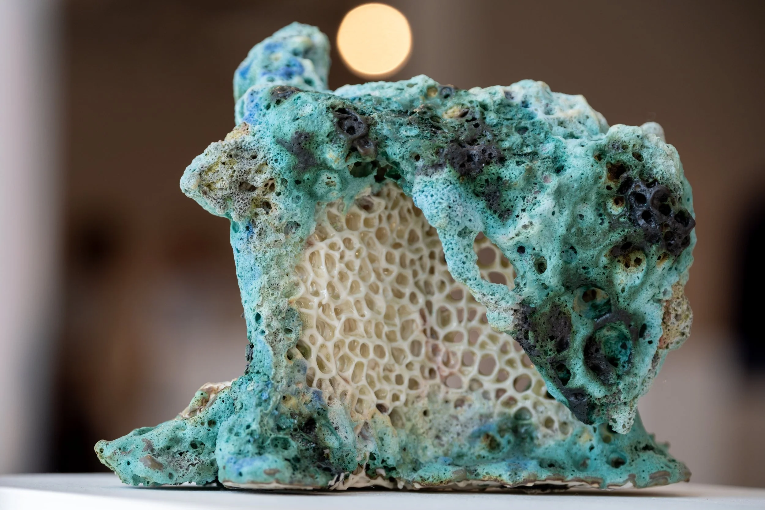 Ceramic artwork by a Durham artist photographed on display at Sunderland’s National Glass Centre.
