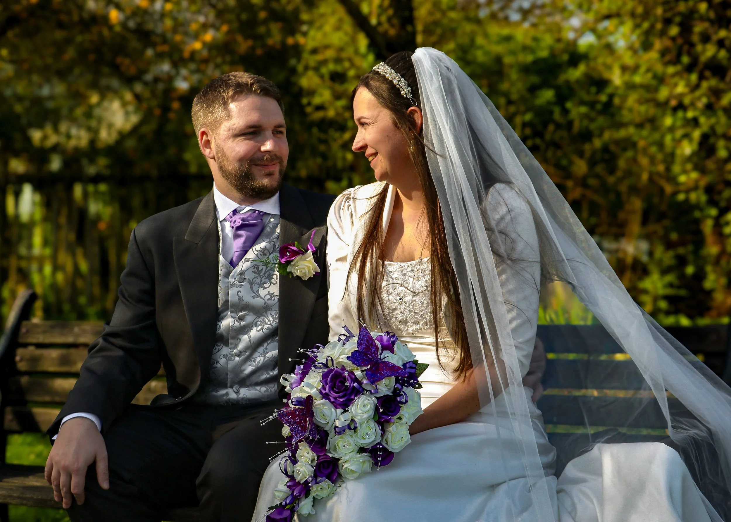 Natural documentary photograph of a newly married couple during their North East wedding.