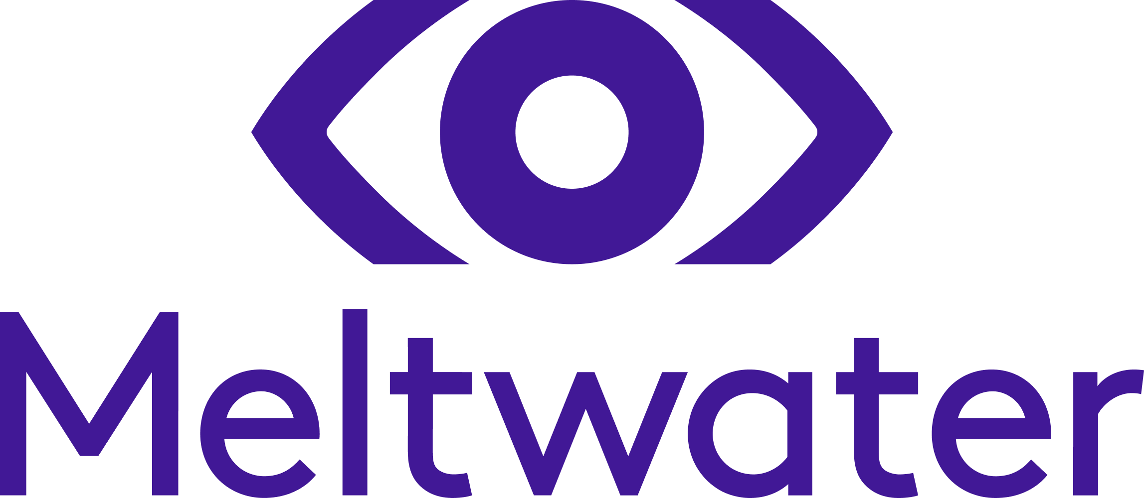 The logo of Meltwater featuring a stylized eye icon in purple and the word 'Meltwater' underneath.