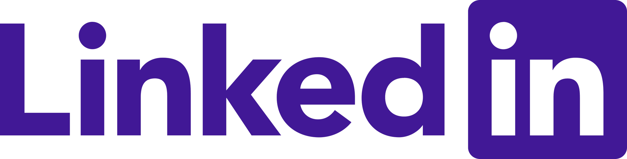 The word "LinkedIn" written in bold purple letters on a black background.