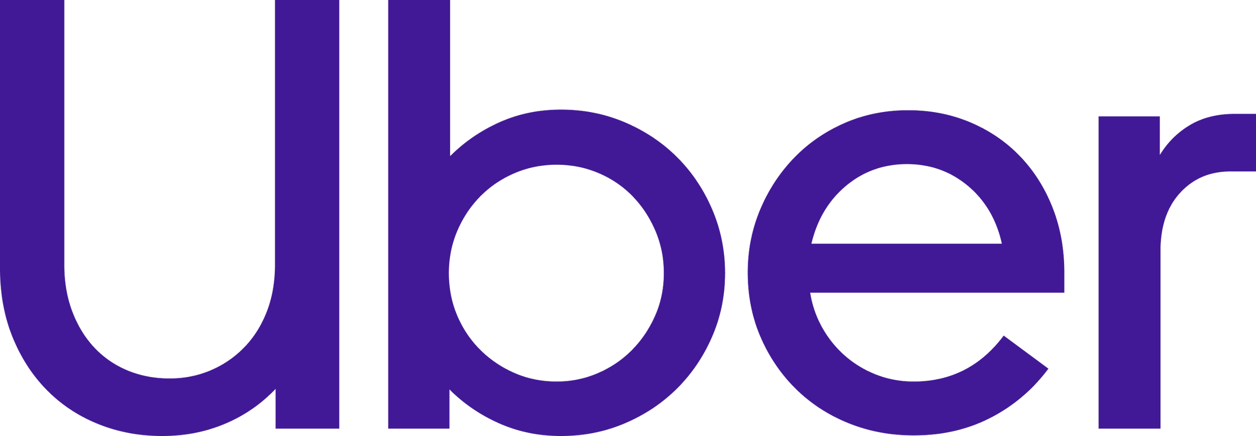 The word 'Uber' written in purple on a black background.