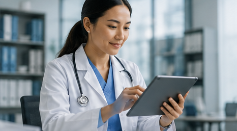 Doctor reviewing documentation