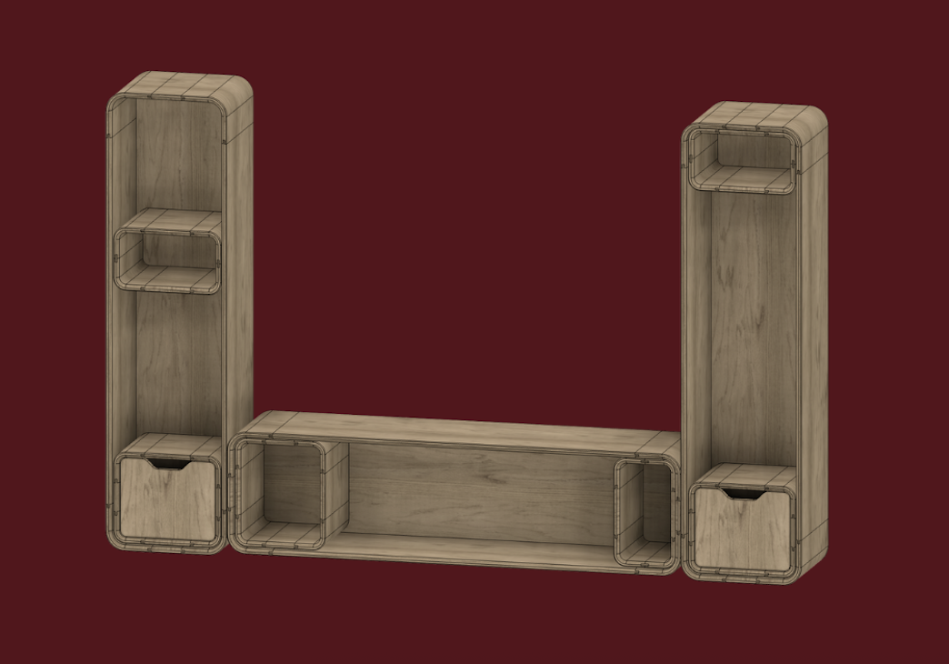 3D rendering of wardrobe set up