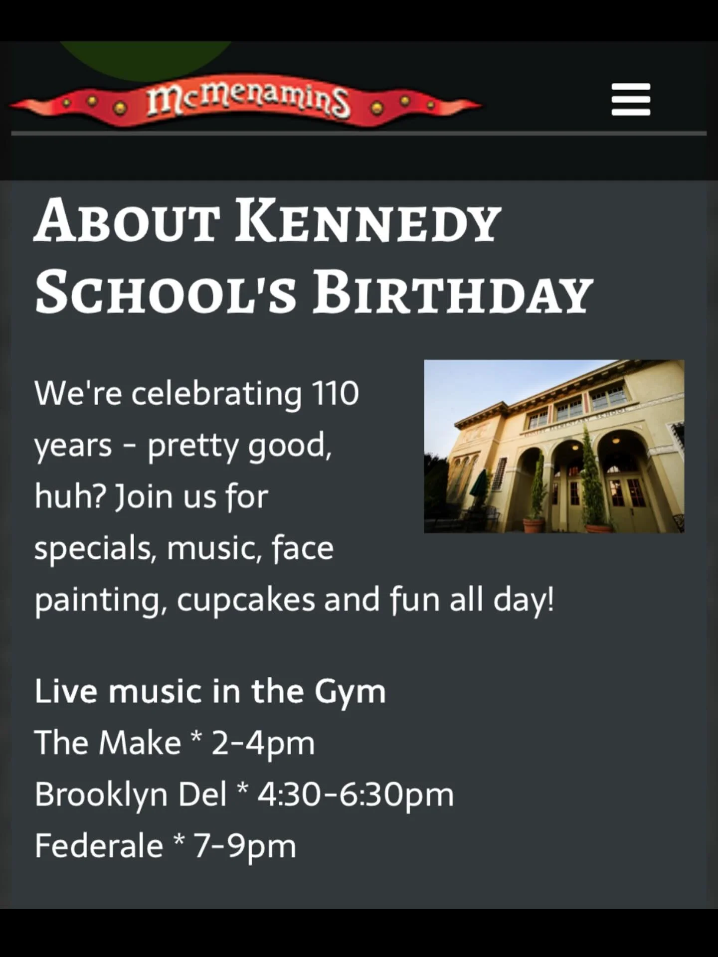 Sooo excited to play @mcmenaminskennedyschool with @federale_pdx and @themakepdx on 11/8 !! You won&rsquo;t want to miss this one!