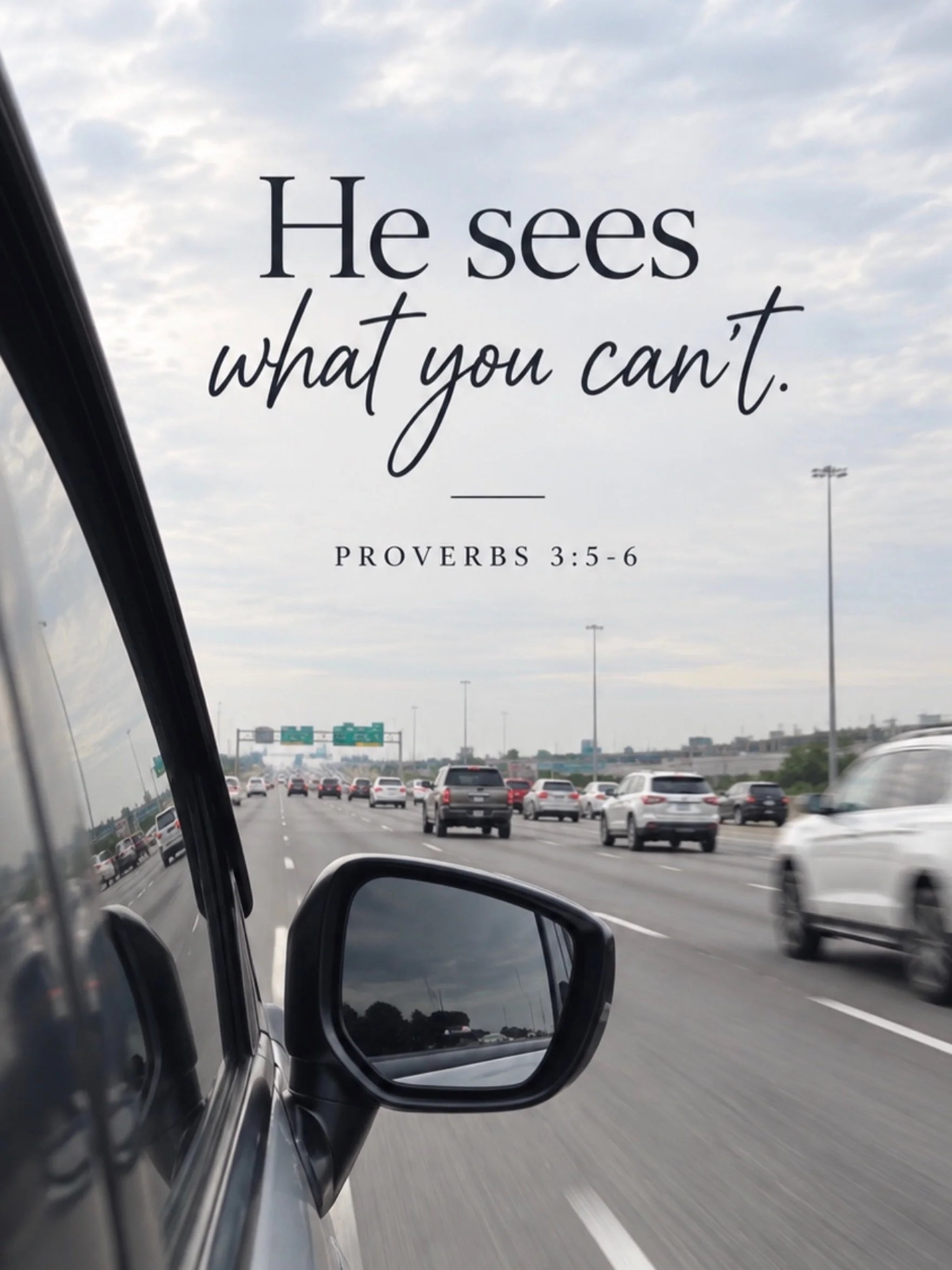I was driving home in got stuck in traffic and God used something completely ordinary to get my attention.

I was sitting in a right-turn lane, waiting to turn into a parking lot. There was an accident in front of me so traffic was very backed up, an