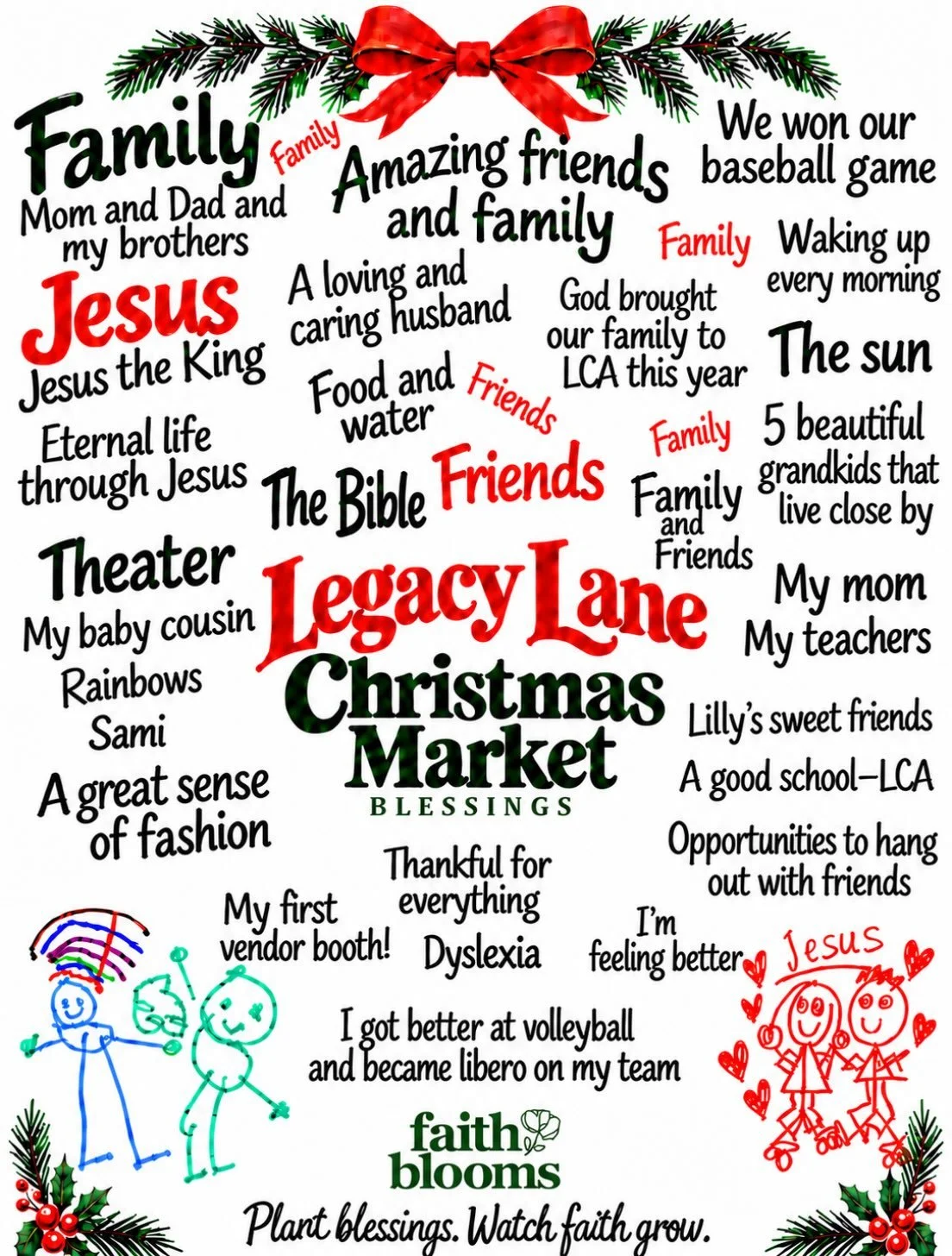 We had so much fun today at Legacy Lane talking to people about our Blessing Box Kits!

We asked people who stopped by to try out the practice and write or draw &ldquo;What is one way that God has blessed you?&rdquo; And here&rsquo;s what they had to