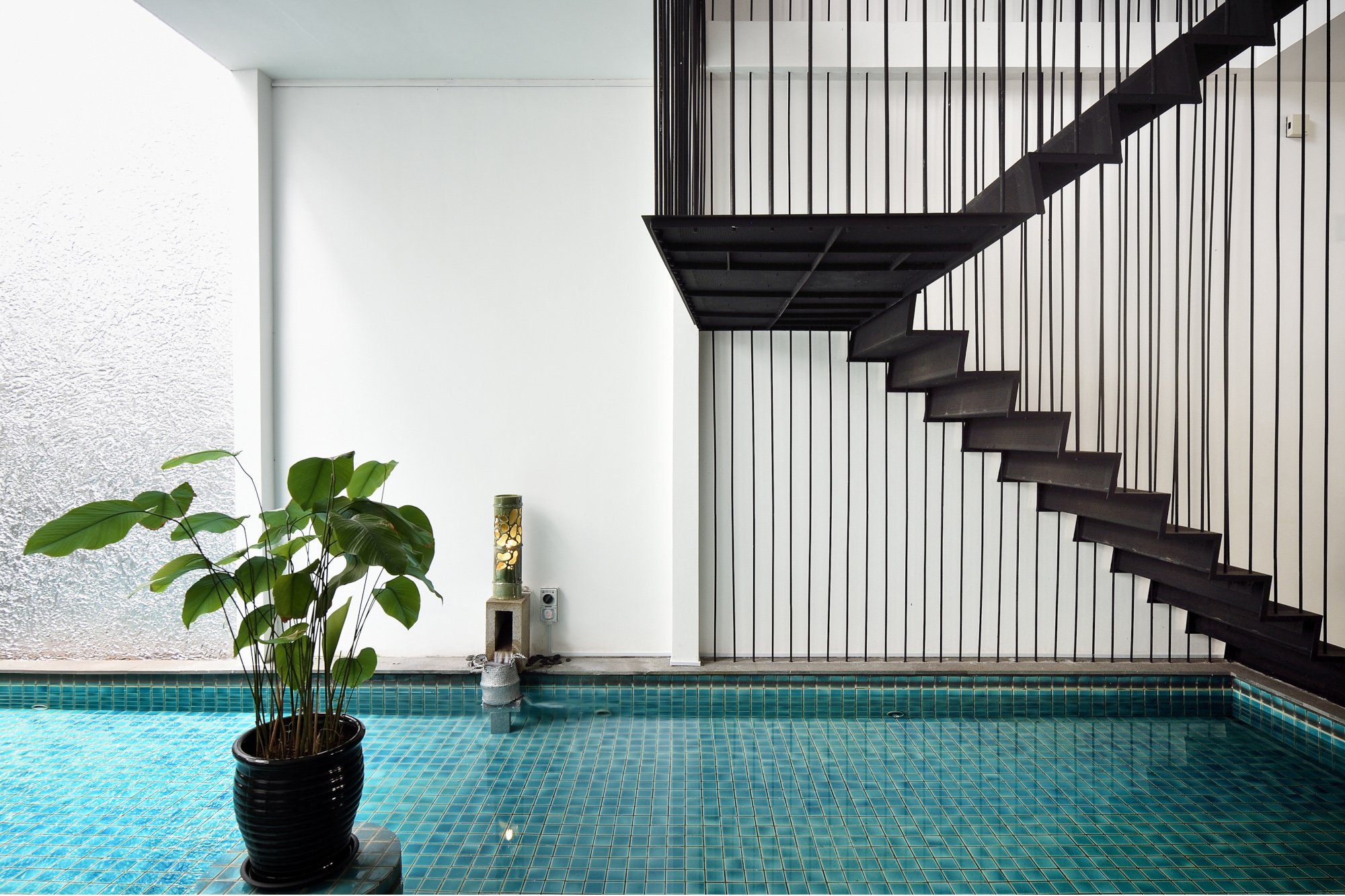 Unique spatial design of a residential shophouse in Singapore.