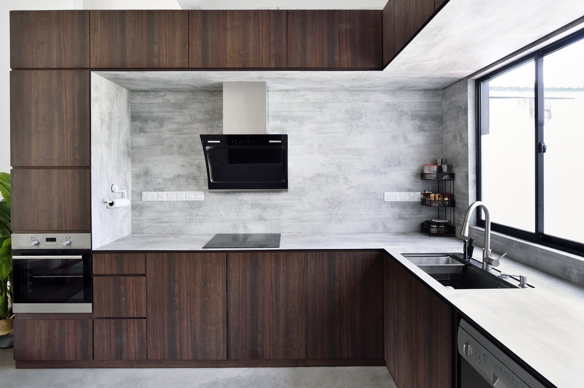Architectural interior of a cozy, light-filled home.