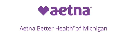 Aetna Better Health logo with purple heart and text, and the words 'Aetna Better Health of Michigan' beneath