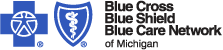 Blue Cross Blue Shield logo with the Blue Care Network logo.