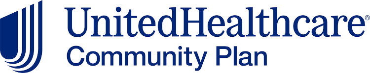 UnitedHealthcare Community Plan logo with blue and white design and text.