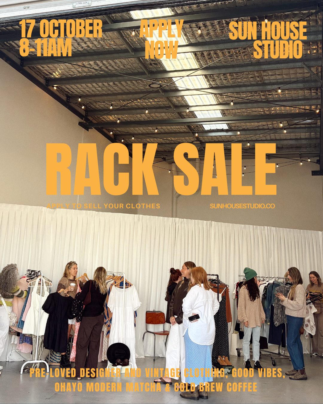 Rack Sale Saturday 17 October, be there or be square.
