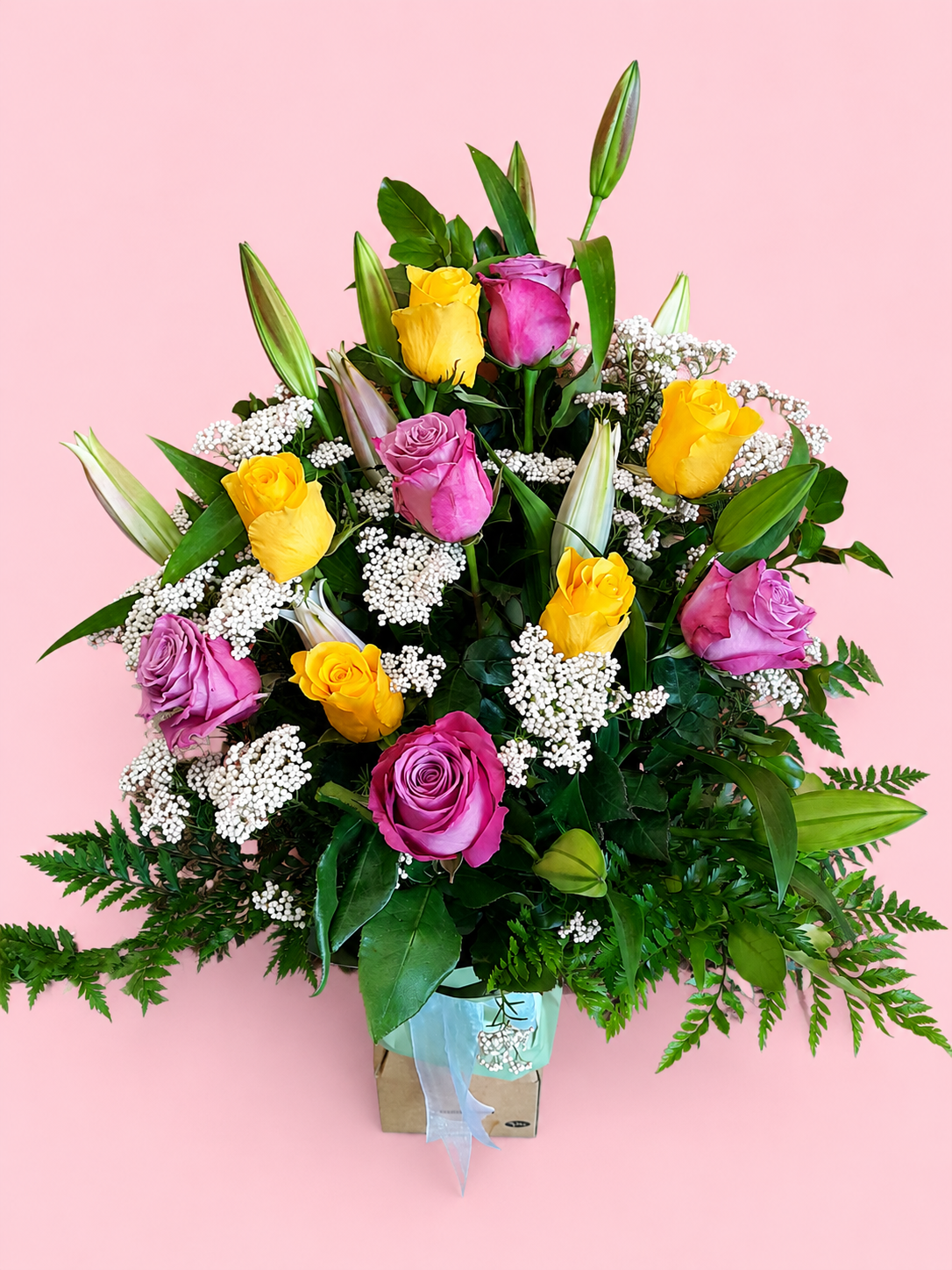 Golden Blush Rose Arrangement