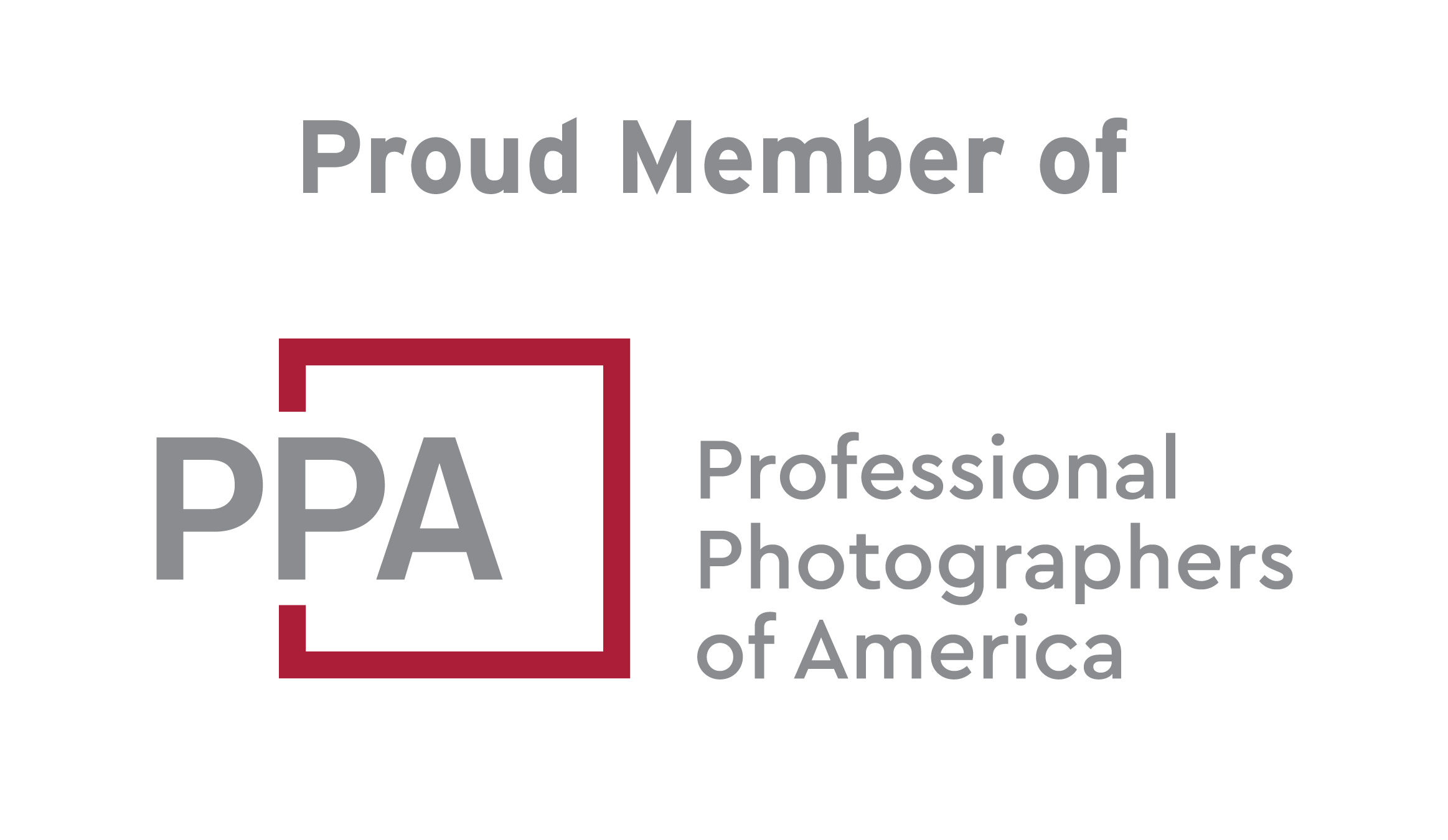 A logo with the text 'Proud Member of PPA Professional Photographers of America' and the PPA acronym inside a square outline.