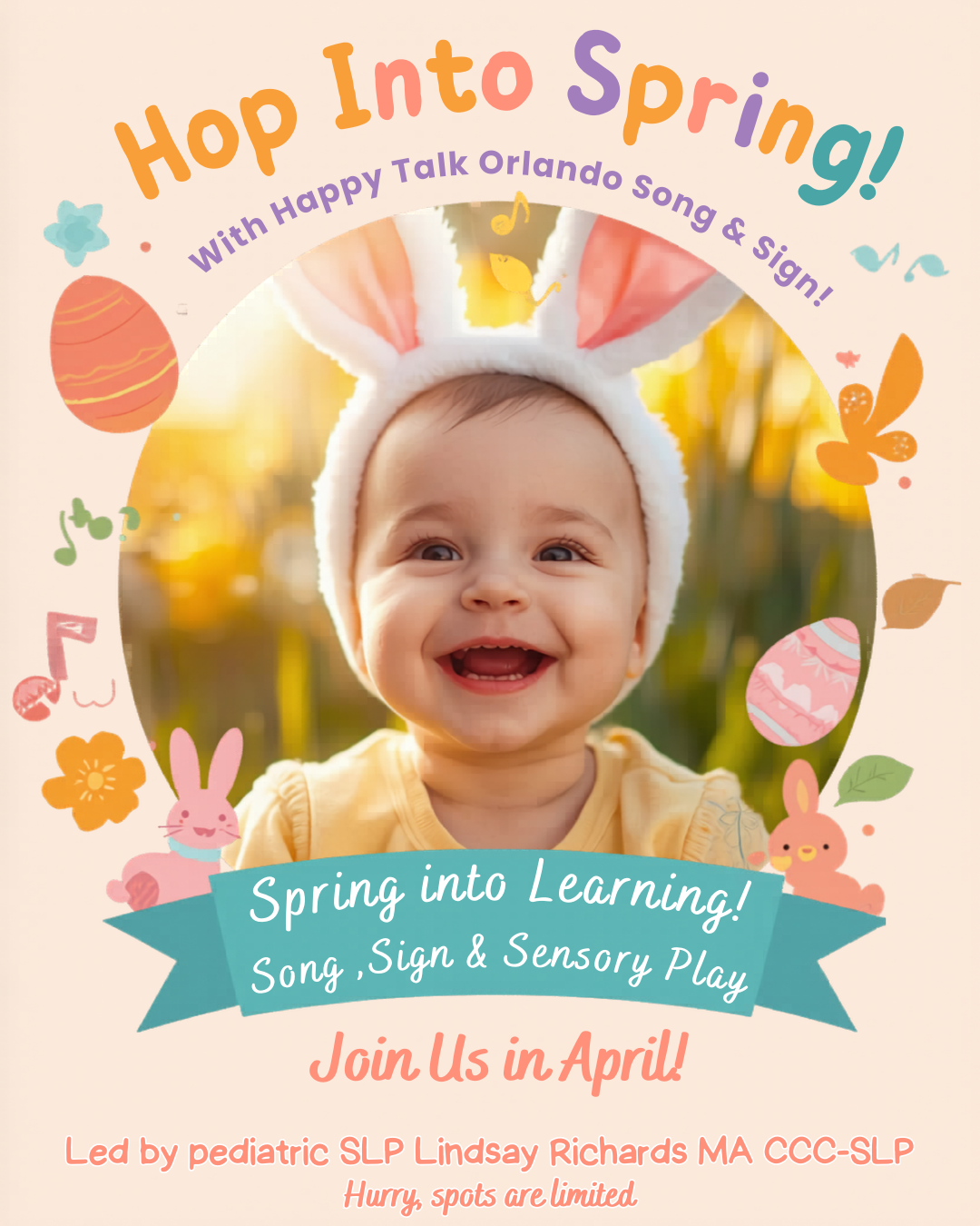 Happy Talk Song & Sign Spring Flyer Easter