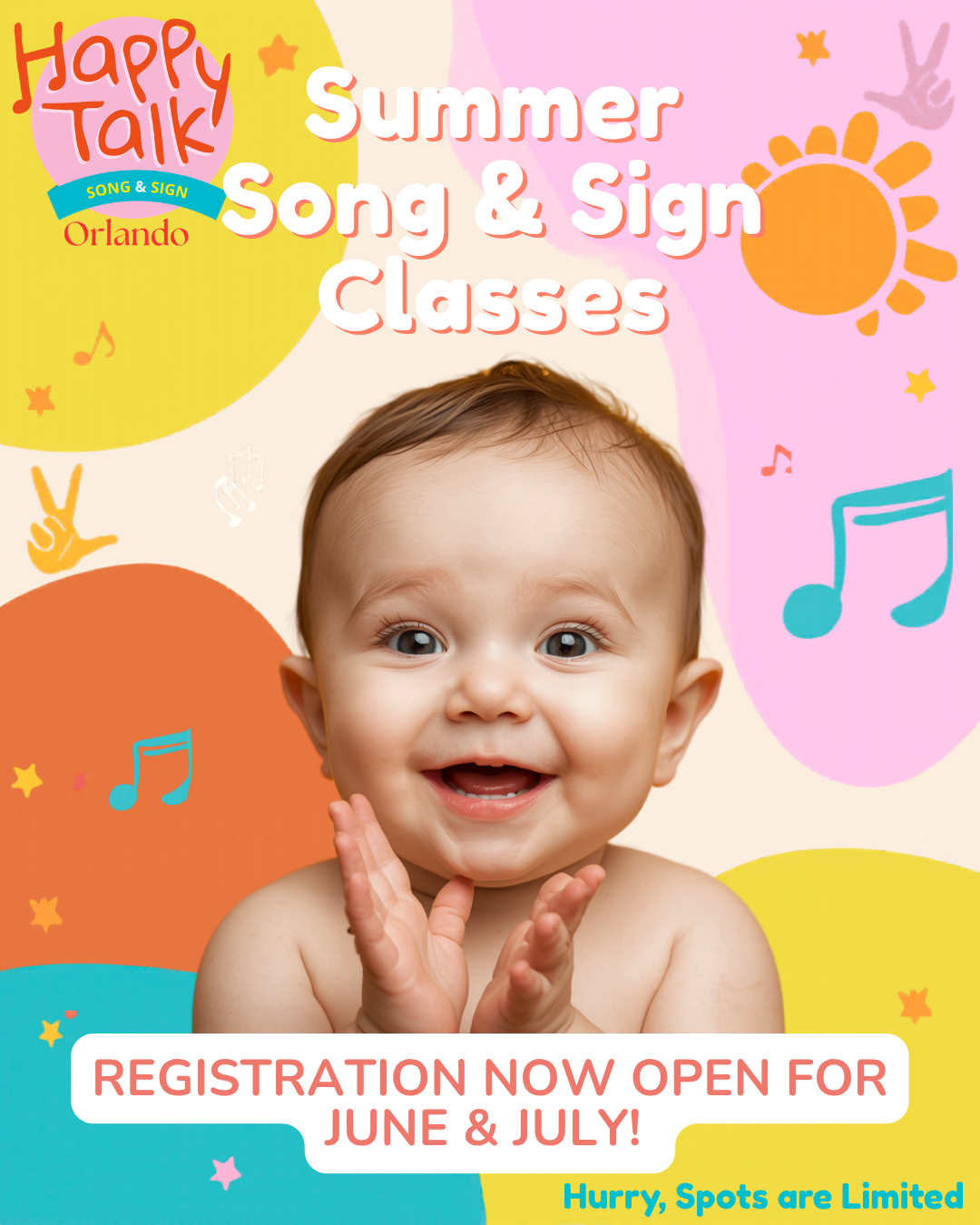 Summer Baby and Toddler Song, Sign Language and Sensory Play class. Summer Open