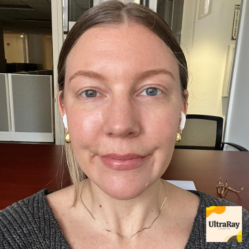 A person staring into the camera frame