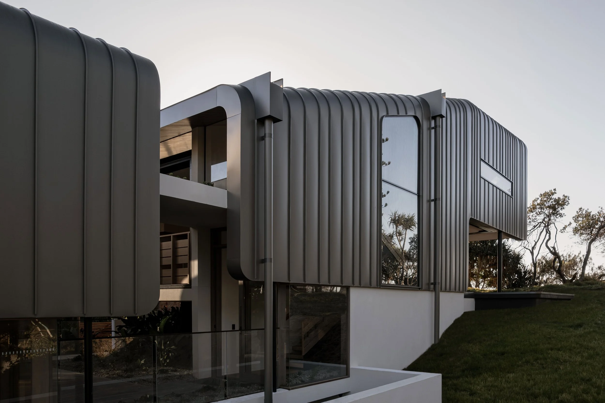 zinc and aluminium standing seam and flat lock cladding, Currimundi