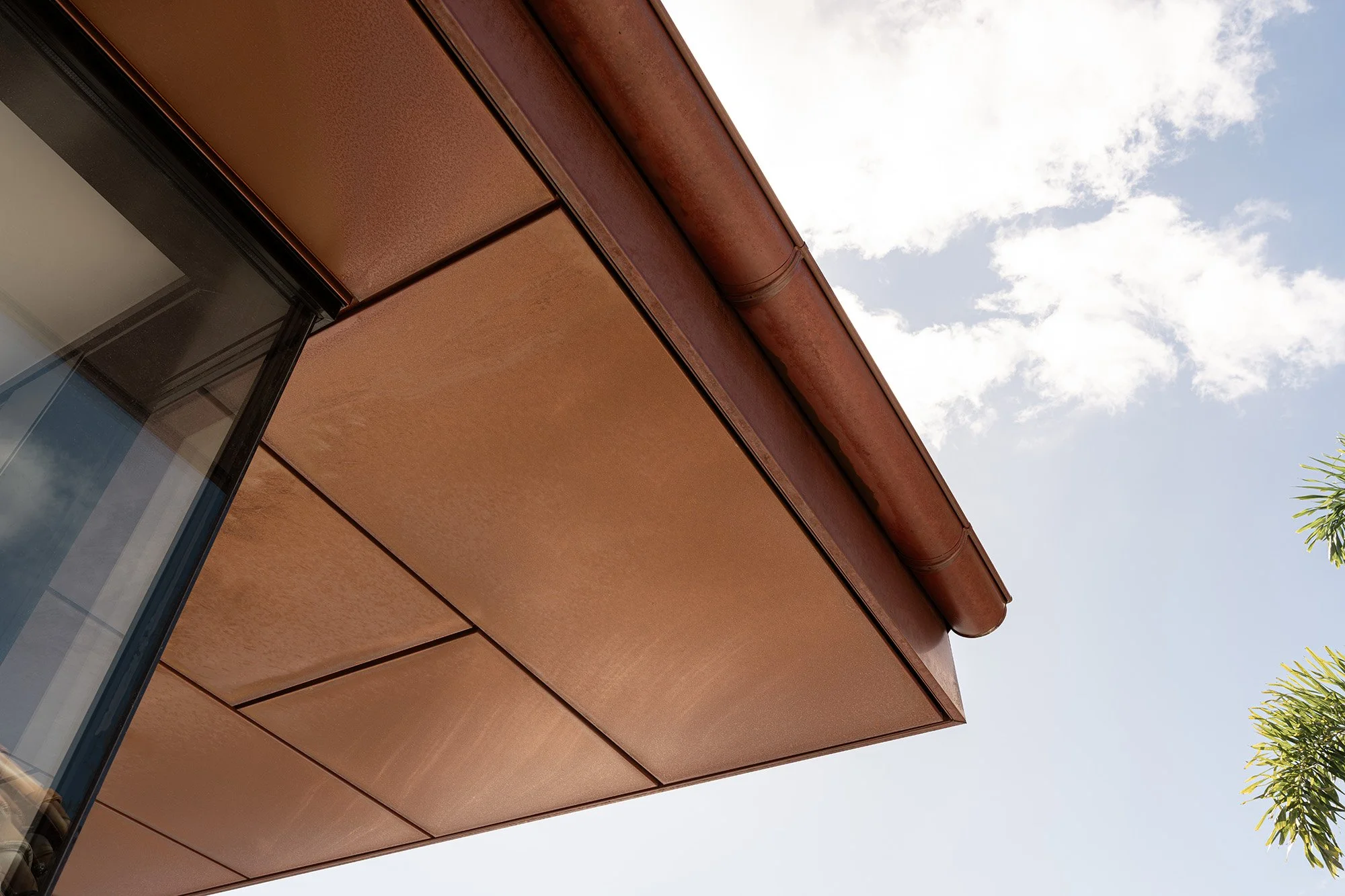 copper cassette panels and gutter, Noosa Heads