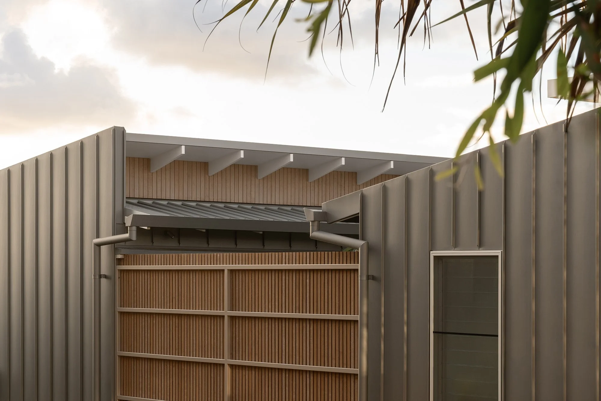zinc standing seam wall cladding and roofing, Marcus Beach