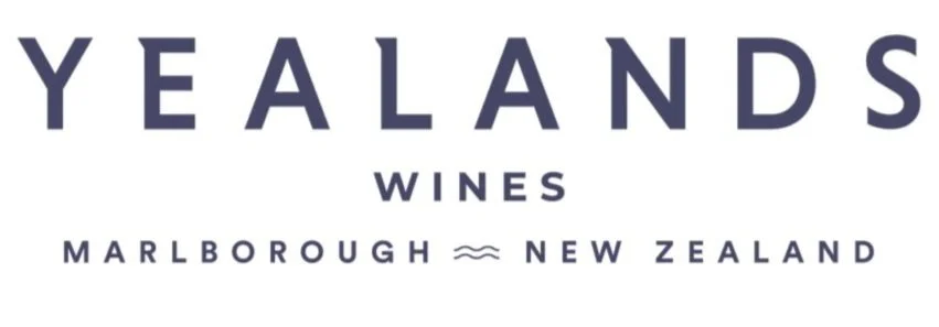 Logo for Yealands Wines from Marlborough, New Zealand, with the text 'YEALANDS WINES MARLBOROUGH NEW ZEALAND' in dark blue on a white background.