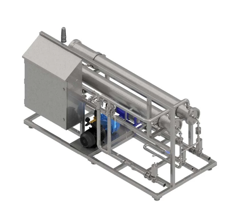 Industrial filtration system with pipes and pump
