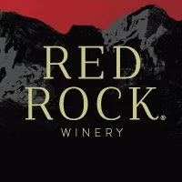 Red Rock Winery logo with mountain silhouette in the background.