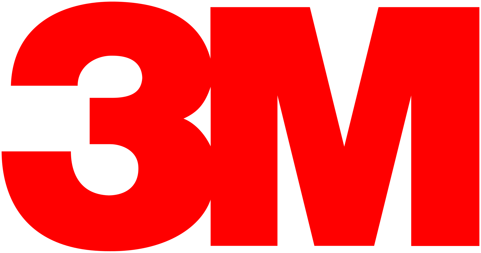 The logo of 3M in large red and black letters.
