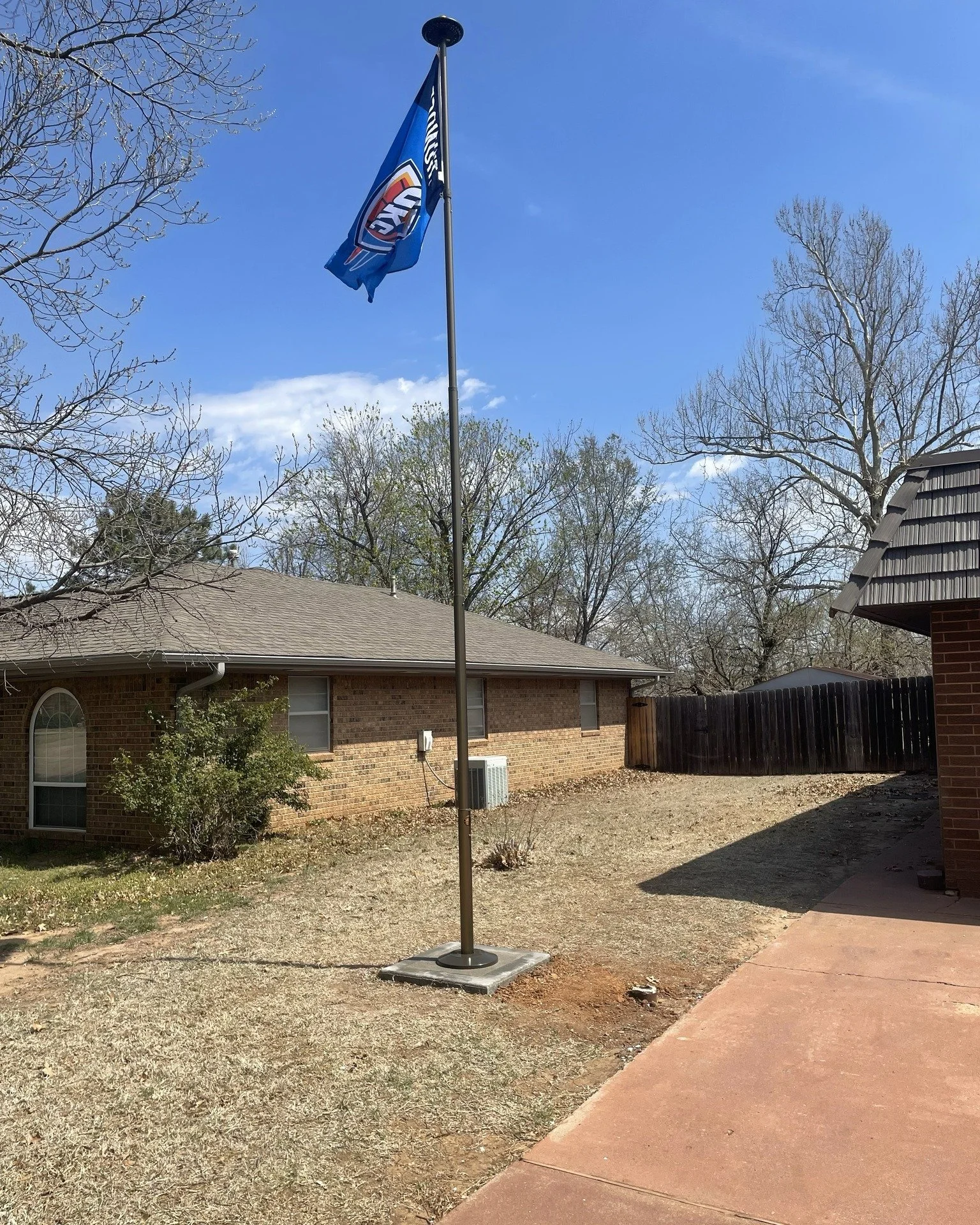Flag Pole Project! #okcthunder #Flag #flagpoleinstallation #smallbusiness #StillwaterOK #terradecora