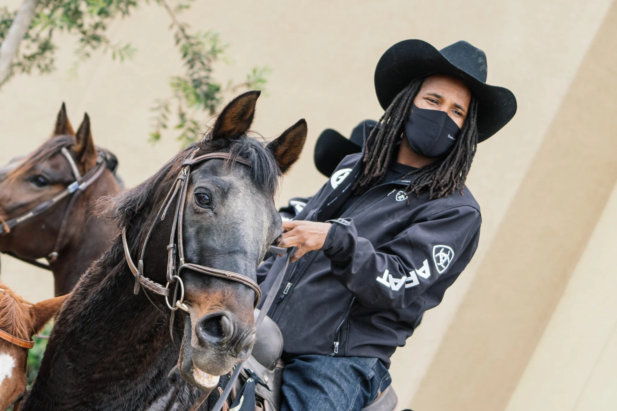  The Compton Cowboys ride to the City of Compton Public Library ballot box on October 25, 2020 to cast their ballots. 