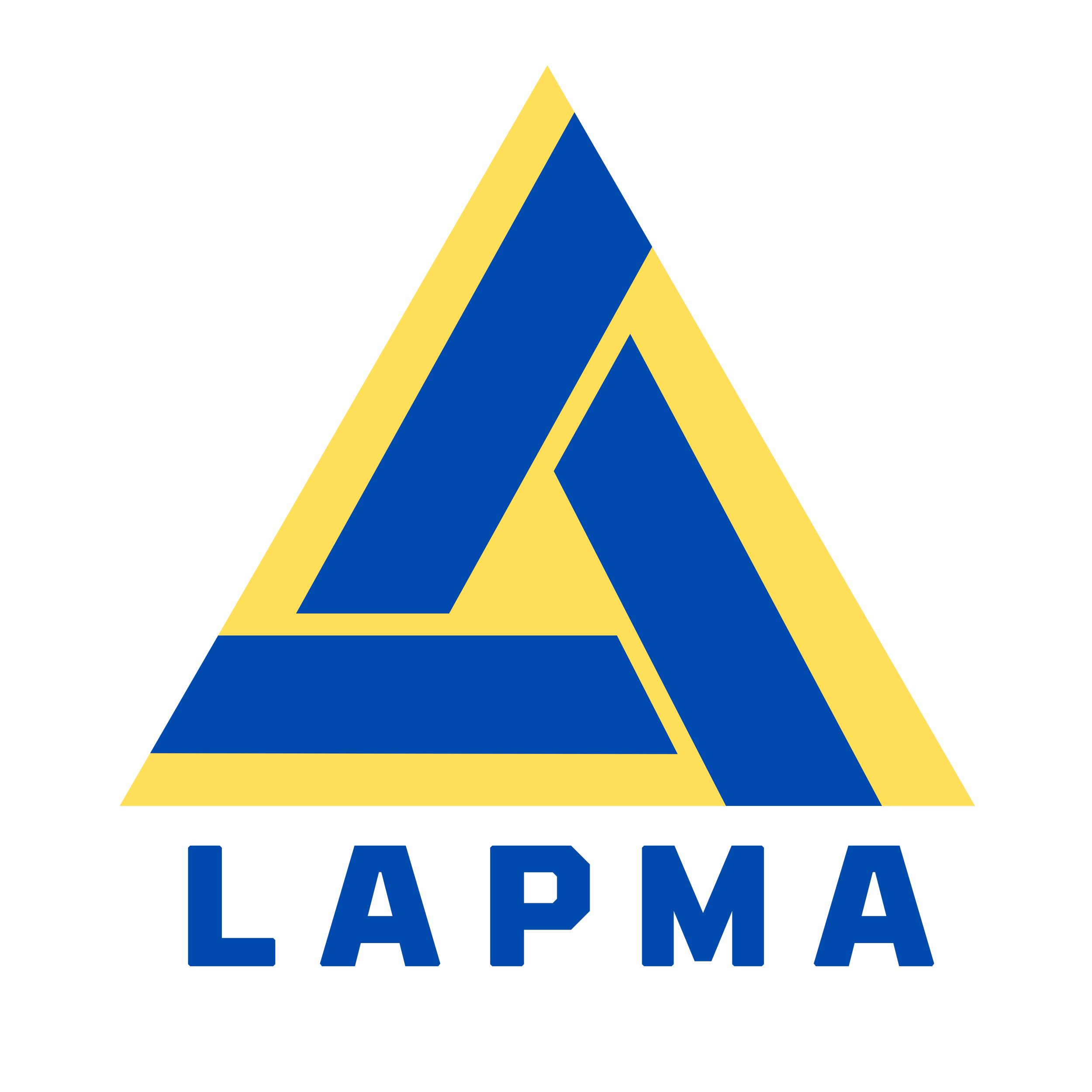 Logo for the organizationLos Angeles Professional Managers Association for Eunisses Hernandez, featuring a yellow traingle with three blue trapezoids inside.