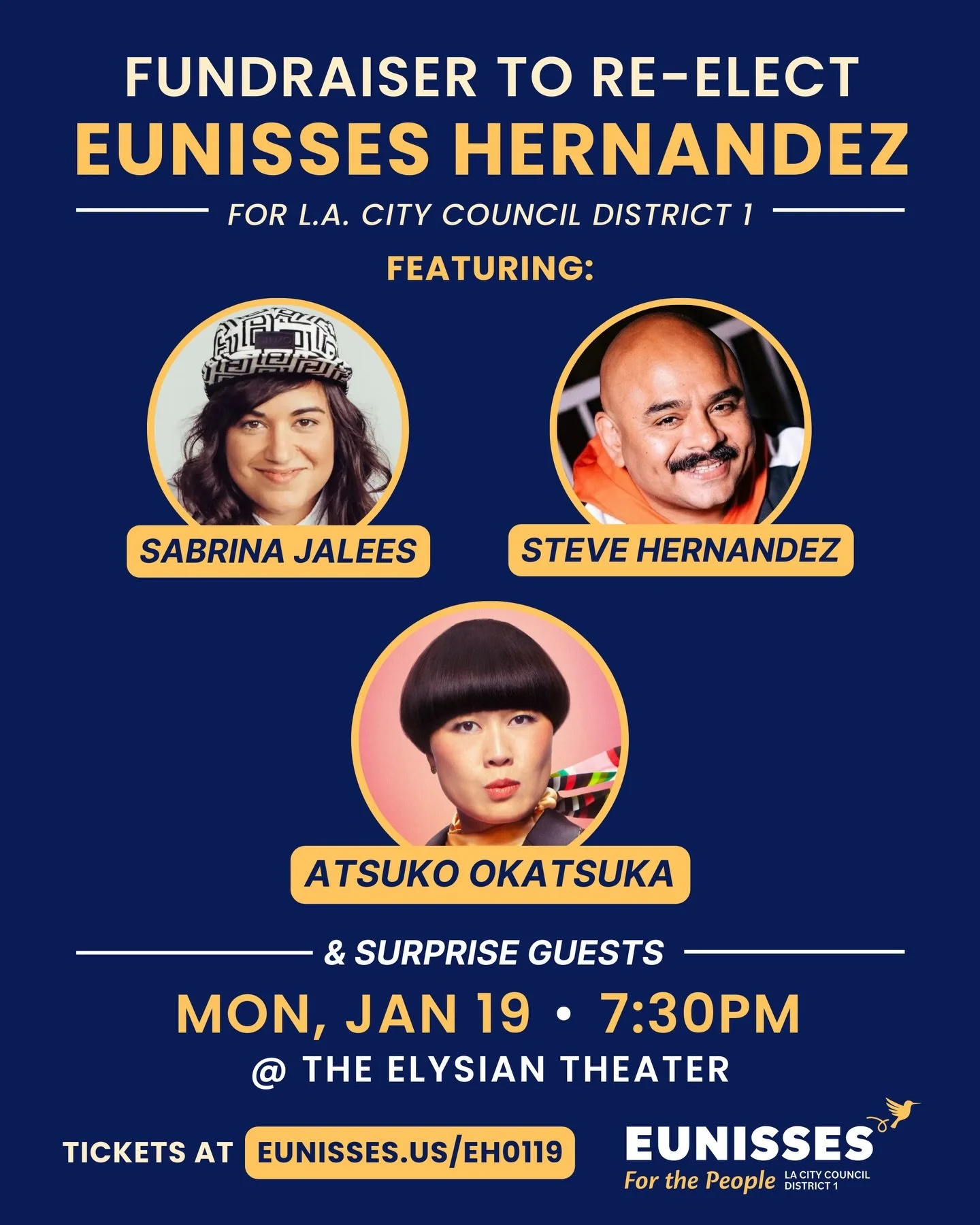We&rsquo;re excited to invite you to our next comedy fundraiser on Monday, January 19 at 7:30 PM at The Elysian Theater ✨ We&rsquo;ve got an incredible lineup featuring @sabrinajalees, @hernia, and @atsukocomedy, plus surprise guests 👀🎤

Good comed
