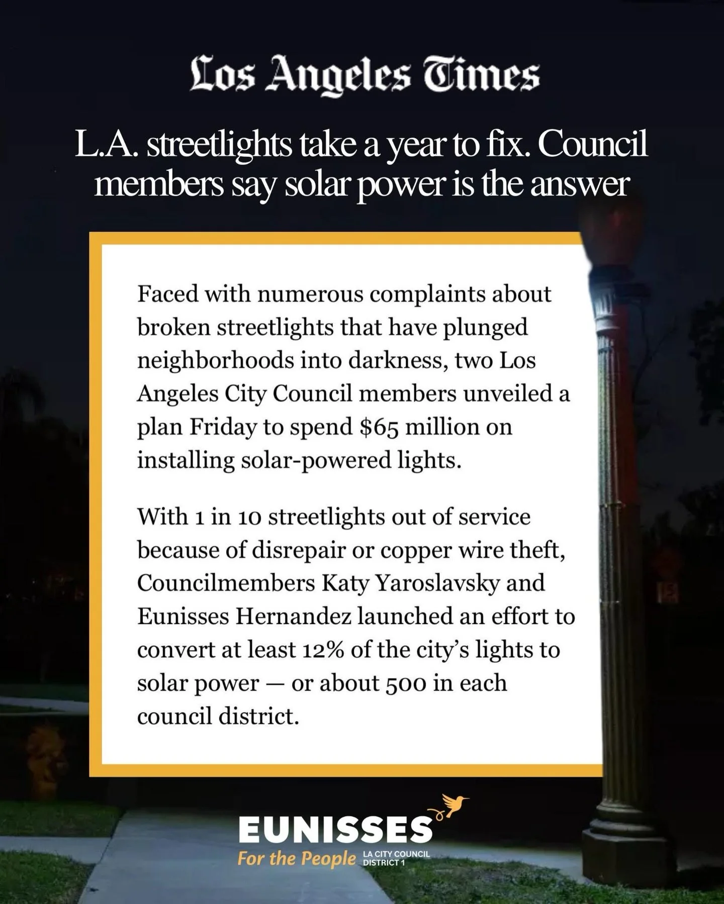 One in ten streetlights in Los Angeles is dark, and nearly 60% of outages are tied to decades of underinvestment, not just copper theft. The Bureau of Street Lighting maintains 220,000 lights with just 0.5% of the City budget. That math doesn&rsquo;t