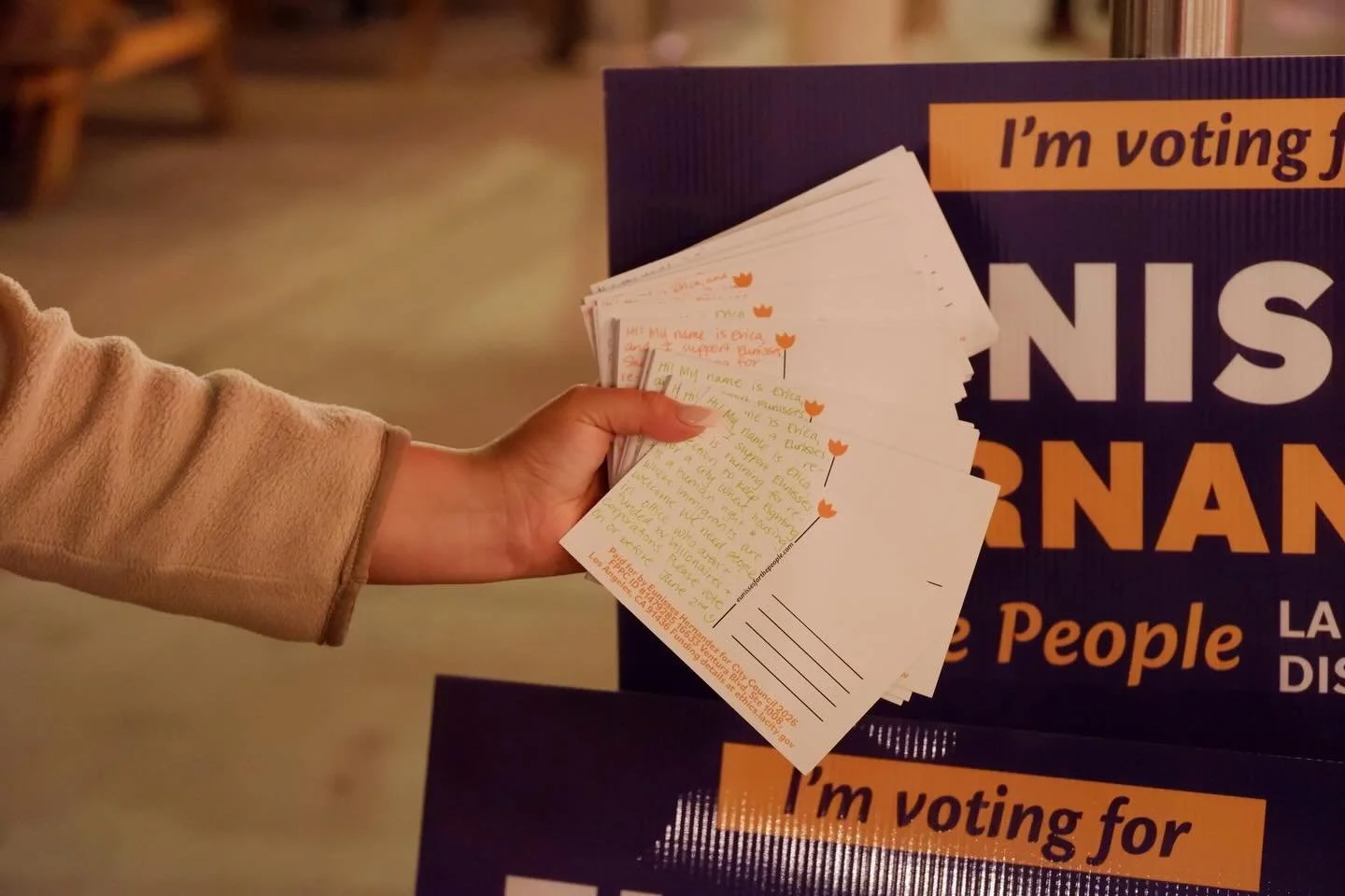 Postcarding round 2 tonight! Join us at the Good Housekeeping back patio at 8pm as we write to our neighbors about the election. It&rsquo;s gonna take all of us to win so TAP IN! 📢📢📢