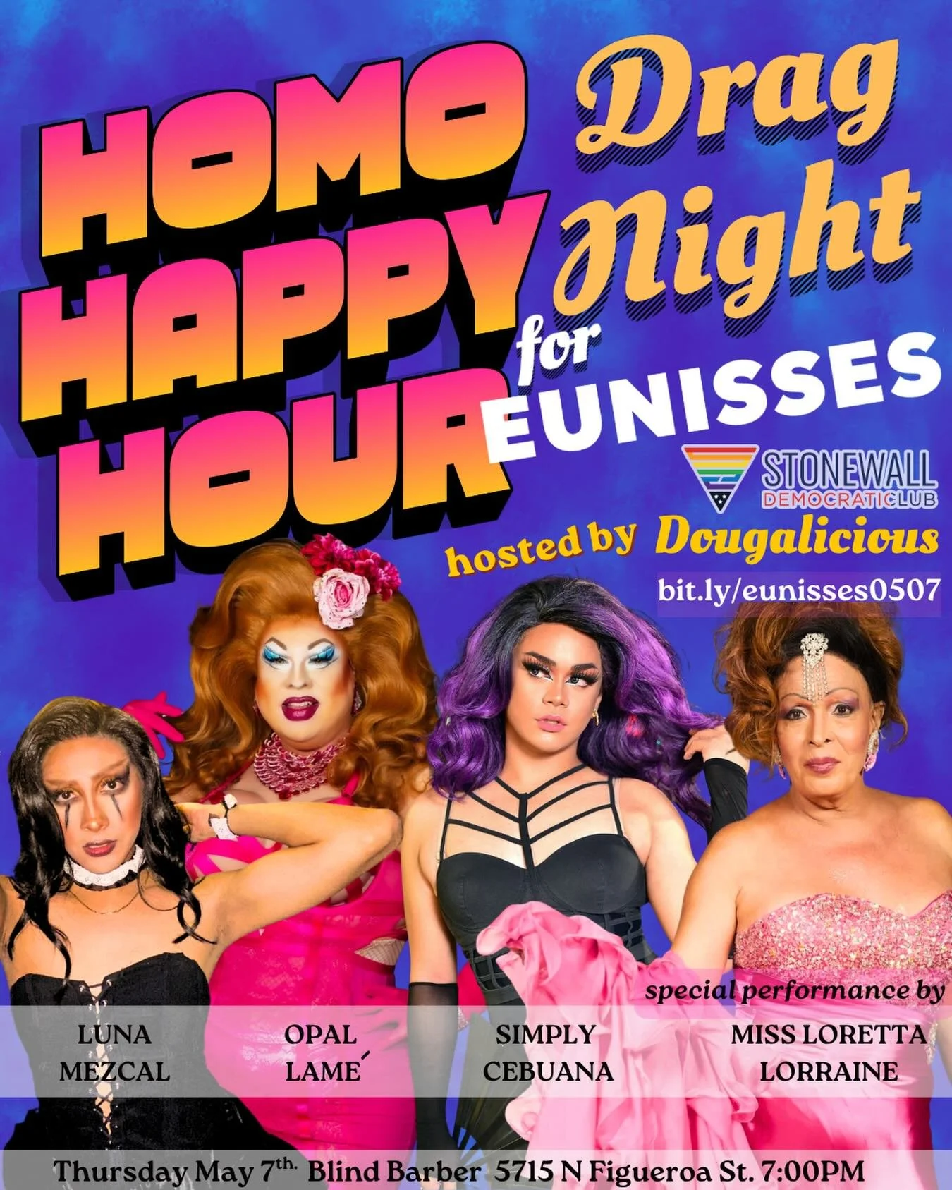 Serving CD1 fabulosity 💅🏽 We&rsquo;re taking the fight for a city that puts people over profit to the stage (sort of)!Join us Thursday May 7th at 7pm for a drag and variety show fundraiser with @homohappyhour and @stonewalldems at @blindbarber_la i