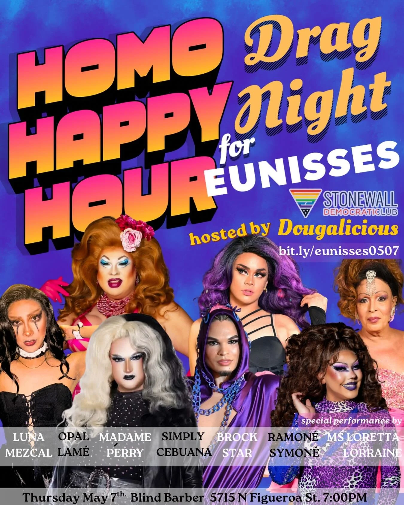🚨LINEUP ALERT!🚨

We&rsquo;ve got THREE more phenomenal queens we just added to the lineup for @homohappyhour going down in just ONE week. Get ready for the magnificent talents of:

⭐️ RAMON&Eacute; SYMON&Eacute;
⭐️ MADAME PERRY
⭐️ BROCKSTAR
⭐️ OPAL