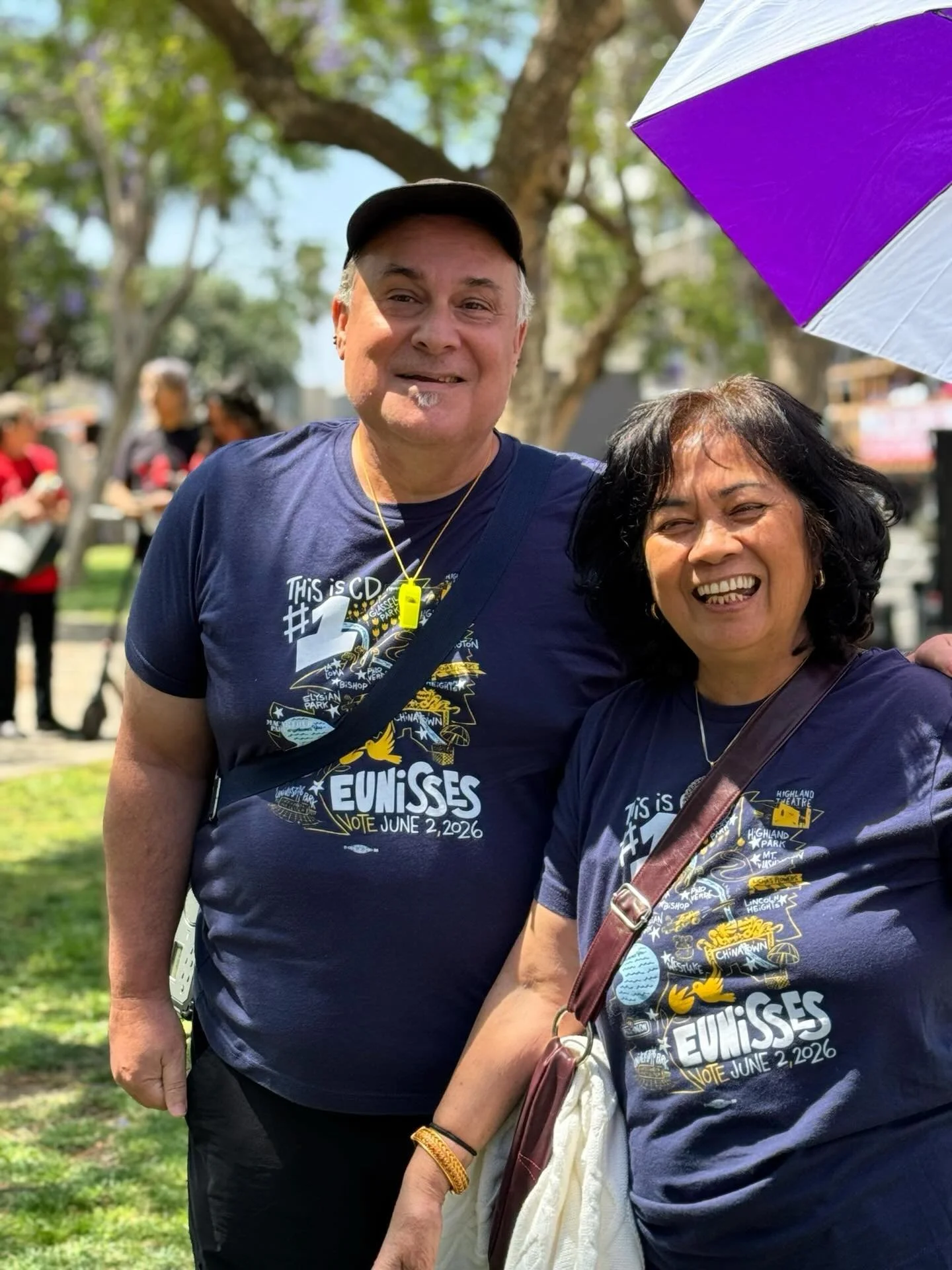 Pulled up to May Day in MacArthur Park and ran into two CD1 constituents repping our shirts! 🥹A small moment that says a lot about what we&rsquo;re building and who it&rsquo;s really resonating with. Solidarity Forever! See you on the streets! #nowo