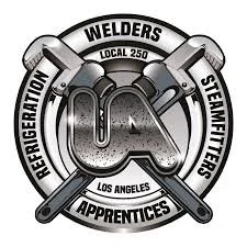 Logo for the organization UA Local 250 "United Association Steam-Refrigeration-Air Conditioning-Pipefitters Local 250" for Eunisses Hernandez
