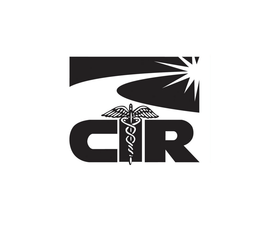 Black and white logo with the word CEIR, a caduceus symbol with wings and a staff, and a sun in the top right corner.