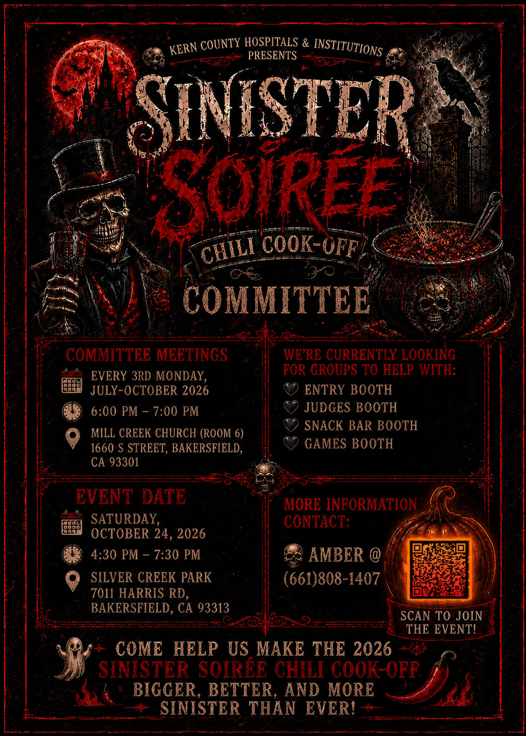 2026 Sinister Soirée Chili Cook-Off Committee Meeting