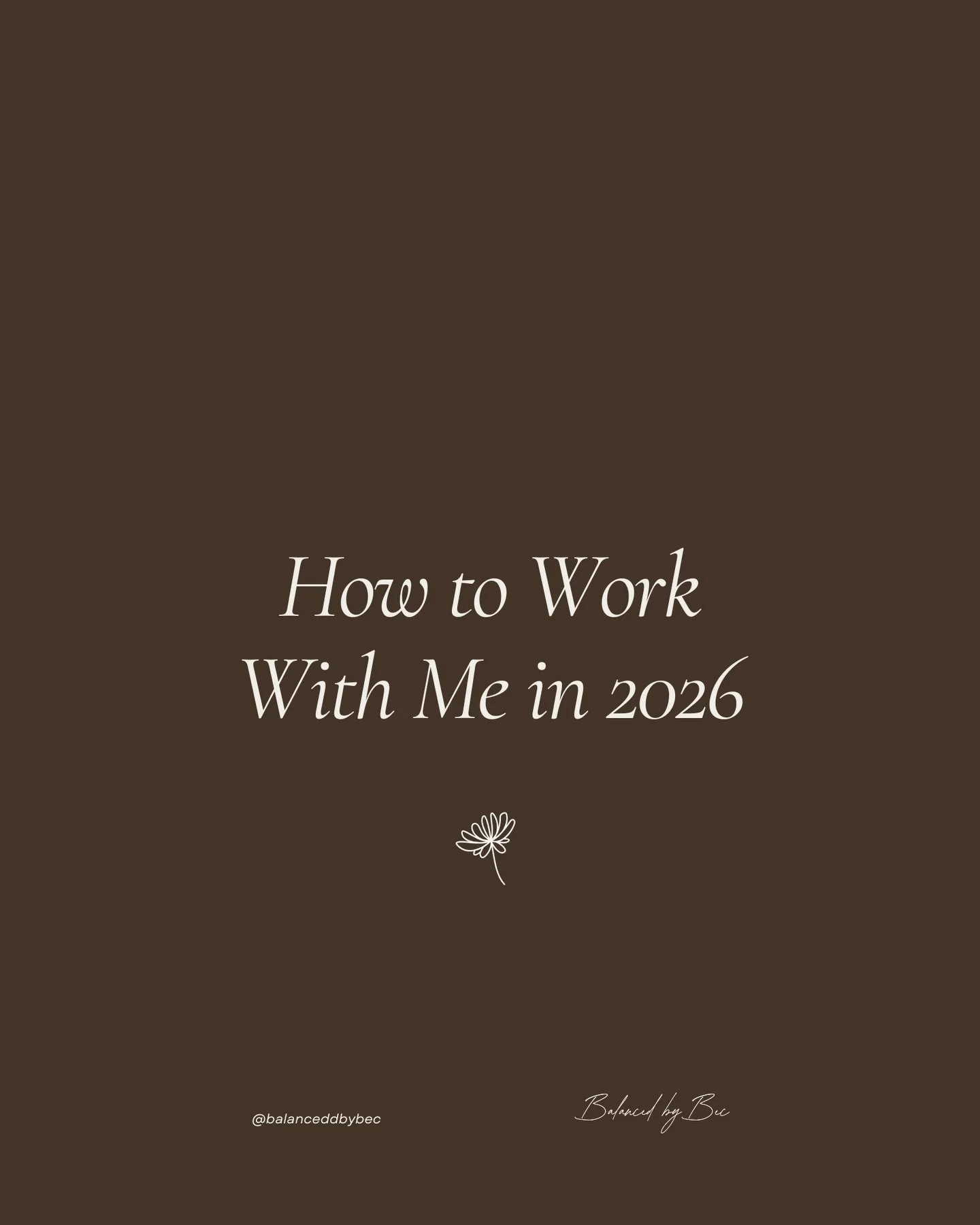 What you can expect in 2026, at Balanced by Bec. 

!!! Now offering free 15 minute discovery calls, a space to explore your health concerns, your goals, and how I can best support you. At no cost to you! 

You can book in now for Jan and the month of