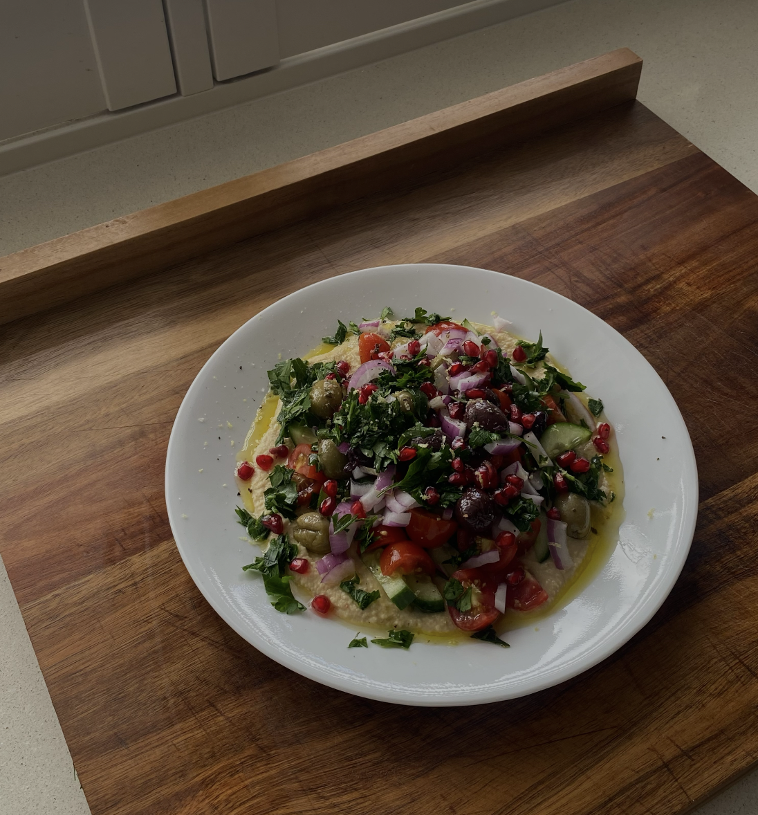 Layered Summer Hummus Dip