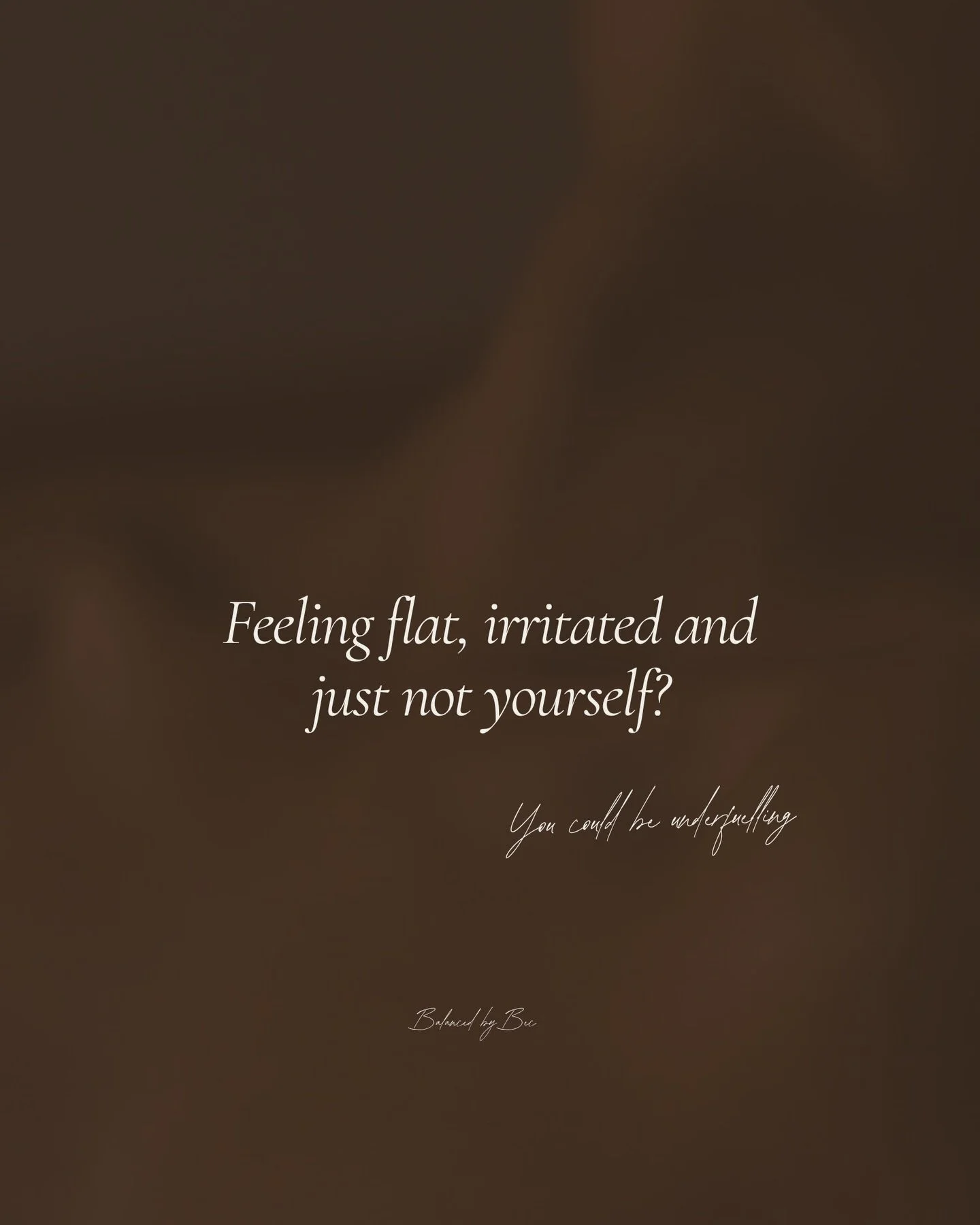 What if the root cause of your symptoms was underfuelling?

Ever found yourself thinking, &ldquo;I didn&rsquo;t move my body today, so I probably don&rsquo;t need to eat as much&rdquo;&hellip; or &ldquo;I had a big lunch, I&rsquo;ll just skip dinner&