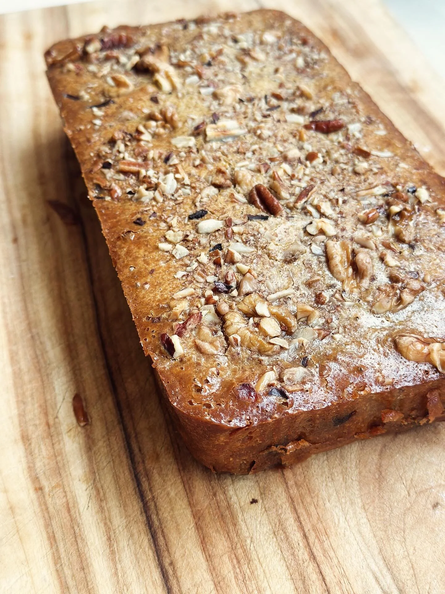 Banana date walnut loaf …. Recipe on my website. 
I leave on counter on chopping board and kids help themselves.