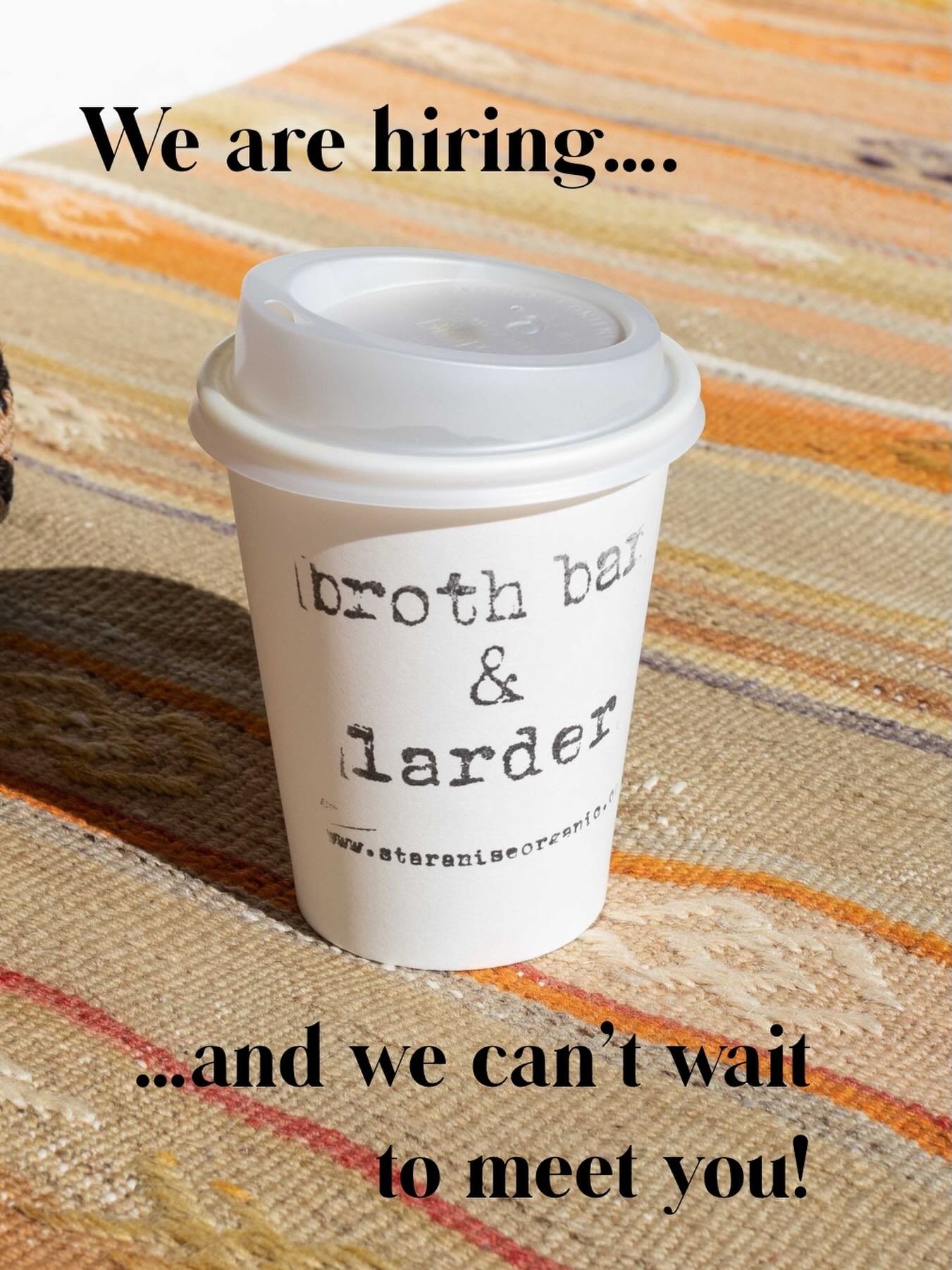 We are seeking 2 more team members at Broth Bar &amp; Larder in Bronte, to join our ever expanding and growing kitchen team to keep up with the increase in demand for our organic artisan products over these cooler months. 

The work involves helping 