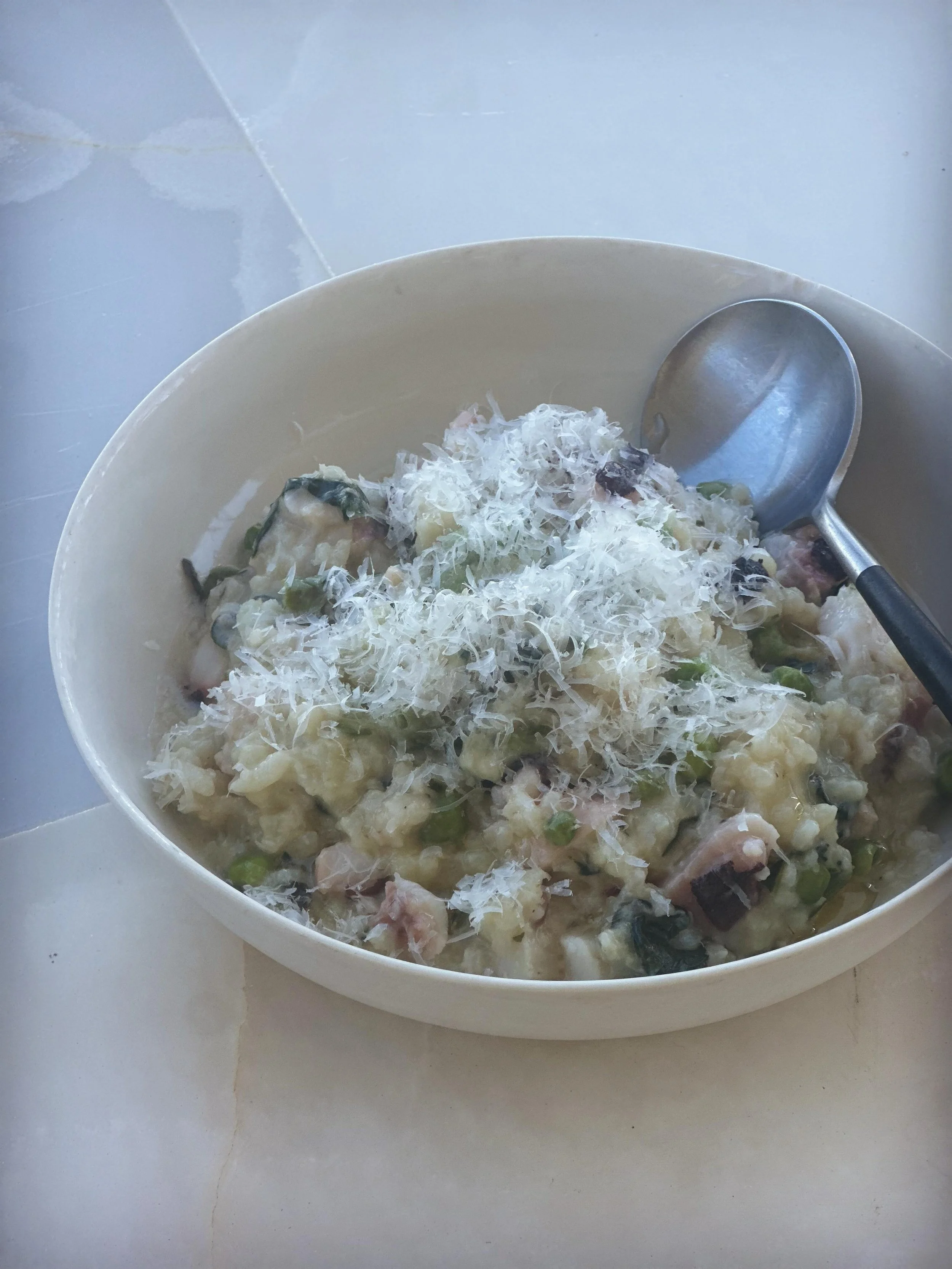 Risotto with octopus and truffle oil. Simply sublime!
